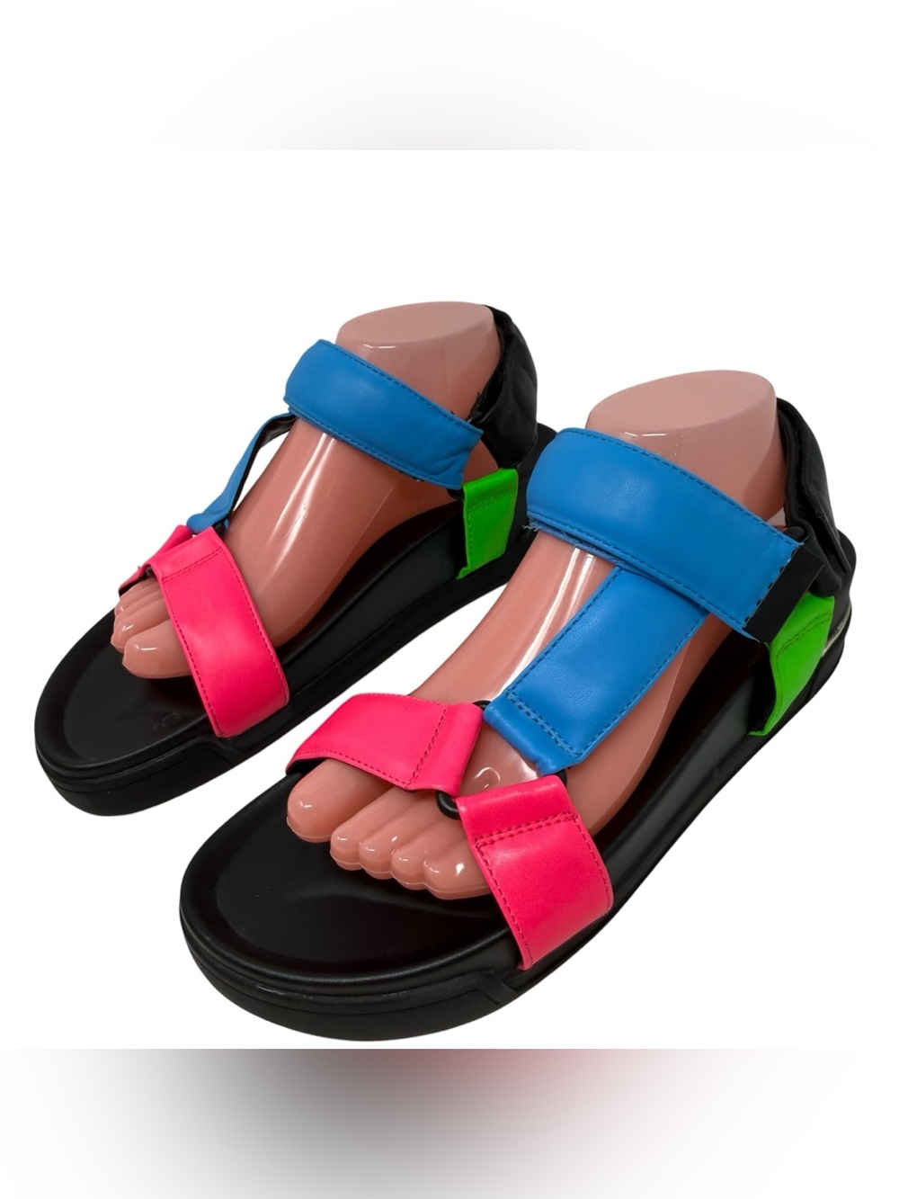 NEW Aldo Talana Women’s Size 10 Bright Neon Multi Lightweight Platform Sandals
